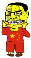 angry arm asian blood bloodshot_eyes china clothes country crying flag full_body glasses hair hand piss shoe soyjak subvariant:big-boy variant:chudjak vein yellow_skin // 515x955 // 74.7KB
