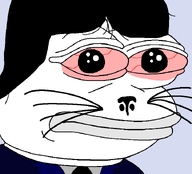 amphibian animal bloodshot_eyes cat closed_mouth clothes eyebags frog hair lips looking_at_you meta:namefags moistpepper_(user) nas:pepe necktie nose pepe_the_frog snout suit suit_and_tie whisker white_skin wrinkles // 720x651 // 33.2KB