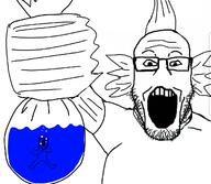 beard drowning fish glasses holding_object meta:not_oc open_mouth pet soyjak variant:a24_slowburn_soyjak variant:markiplier_soyjak water // 1080x942 // 236.7KB