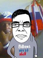 arm closed_mouth clothes glasses hair hand millions_must_die redraw russia soyjak subvariant:chudjak_front text variant:chudjak z_(russian_symbol) // 510x680 // 55.1KB