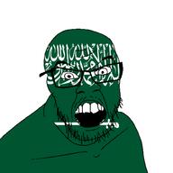 angry country flag glasses jacksepticeye looking_at_you mustache open_mouth saudi_arabia soyjak stubble teeth variant:feraljak youtube // 1500x1500 // 56.9KB