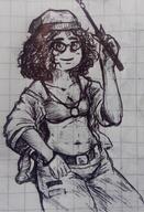 artist:sleep_chvd avengers beanie blush brown_shirt clothes eyelashes girl glasses hair hat holding_object necktie nentendo_switch soy soylent soylent_(cacao) subvariant:soyniqua teeth variant:soytan video_game videogame videogames white_background woman // 818x1200 // 212.3KB