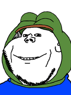 amphibian blue_shirt clothes frog green_clothes hat nas:pepe onesie pepe_the_frog smile stubble suit variant:impish_soyak_ears // 598x800 // 17.7KB