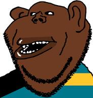 amerimutt bahamas black_sclera brown_skin ear flag:bahamas lips mutt nigger open_mouth soyjak stubble subvariant:impish_amerimutt template variant:impish_soyak_ears white_skin // 598x628 // 30.6KB