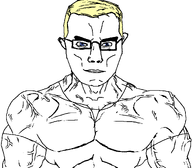 a10_eyes aryan blond blue_eyes buff chud clothes eyes_like_the_o-o-cean glasses hair lip nas:chudjak smile template variant:chudjak vein white_background white_skin // 1059x929 // 36.0KB