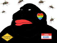 acoustic_(namefag) autism autism_patient_award faggot fat flies gay_flag hello_my_name_is_(sticker) looking_to_the_left love_is_love made_this_in_like_3_mins_lol meta:namefags meximutt mouth_closed nigger vantablack_skin variant:meximutt white_background // 800x600 // 117.6KB
