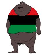africa african_american afro afro_american afro_nationalism big_boy bloodshot_eyes dick ebony fat flag:pan-african naked obese pan_african small_penis subvariant:endmutt yellow_eyes // 2382x2847 // 526.0KB