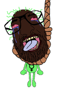 ack anhero black_skin bloodshot_eyes crying flag:israeli_transgender_pride_flag glasses green_hair hair hanging noose rope soyjak stubble tongue tranny troon variant:israeli_soyjak yellow_teeth // 741x1104 // 85.9KB