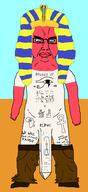 africa angry ankh blond blue_eyes bwc closed_mouth clothes egypt glasses hair hat hieroglyphics king naked nazism obelisk penis pharaoh subvariant:chudjak_front sunburn swastika tattoo variant:chudjak white_skin yellow_hair // 908x1978 // 144.3KB