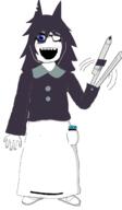 blue_eyes clothes full_body fundamental_paper_education glasses hair miss_circle nintendo nintendo_switch one_eye pencil soyjak teeth variant:soytan video_game // 816x1403 // 197.8KB