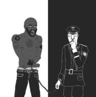 album_cover angry arm artist:entiral black_and_white black_skin body chain cigar coon death_grips german_uniform glasses hitler_mustache leg mc_ride music nigger open_mouth rage runes skull skull_and_bones soyjak subvariant:science_lover swastika the_money_store variant:chudjak variant:markiplier_soyjak // 1480x1496 // 292.7KB