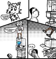 8_bit 8_bit_color Total_furry_death black_and_white book box censored chud falling furry furry_ears fursuit gem glasses goon_stash hair smile soyjak stool tfd variant:chudjak // 600x630 // 25.8KB