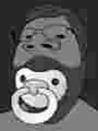 baby beard caca gigachad grey_hair grey_skin hair jpeg low_resolution nas:gigachad pacifier small_eyes subvariant:babyjak subvariant:mustached_gapejak subvariant:wholesome_soyjak trend:babyjak trend:gigajaks variant:gapejak white_background // 90x120 // 1.5KB