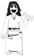 avengers beanie blue_eyes blush clothes dress eyelashes female food full_body glasses hair hat long_hair necklace nintendo nintendo_switch open_mouth shoe soy soyjak soylent soylent_(original) text variant:soytan video_game wave // 1352x2196 // 135.5KB