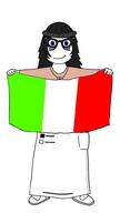 avengers beanie blue_eyes blush blushing brown_shirt female flag flag:italy girl glasses hair italy italy_flag soy soylent variant:soytan white_background white_skin // 1088x1941 // 145.6KB