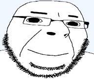 aliased beard glasses pupils smile soyjak stubble subvariant:medicated_cobson transparent_background variant:cobson // 1000x849 // 20.9KB