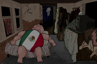 animal arm bat bed big_lips blood clothes curtain dirty fat flag:mexico full_body hair hand laundry leg mexico obese poor poverty room series:animaljaks shithole trash vampire_bat variant:impish_soyak_ears variant:meximutt window // 1920x1277 // 571.5KB