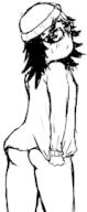 ass beanie blush closed_mouth coomer_artstyle drawing female glasses hair hand holding_object monochrome nsfw sketch soyjak variant:soytan // 531x1293 // 79.4KB