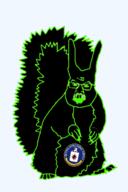 angry animal central_intelligence_agency full_body glasses glowing open_mouth soyjak subvariant:feralsquirrel tail trend:squirreljakking variant:feraljak // 340x512 // 54.3KB