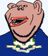 amerimutt black_sclera brown_skin clothes connecticut ear flag flag:Connecticut hair latin_text lips mutt open_mouth soyjak state stubble subvariant:impish_amerimutt text transparent_background united_states variant:impish_soyak_ears // 685x800 // 86.2KB