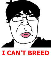 closed_mouth ear glasses hair omori soyjak sunny_(omori) text variant:chudjak video_game // 1050x1205 // 243.5KB