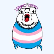 beard flag:transgender_pride_flag glasses lipstick open_mouth tranny variant:budgiejak // 640x640 // 18.1KB