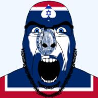 angry animal beard blue_eyes buffalo facial_mark flag flag:israel flag:wyoming forehead_mark glasses hair israel looking_at_you open_mouth queen_of_spades soyjak spade star_of_david state stubble subvariant:cobson_front2 subvariant:spadeson thick_eyebrows united_states variant:cobson wyoming // 800x800 // 112.4KB