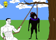 aryan black_skin blue_eyes dead hanging jimbo_(namefag) jimbo_looks_like_this meta:namefags nigger oneshot open_mouth red_eyes rope shitskin subvariant:hanging_toonjak tree variant:bernd variant:chudjak variant:el_perro_rabioso variant:impish_soyak_ears // 1277x915 // 424.7KB