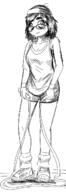 artist:sleep_chvd cropped female full_body glasses hair holding_object rope shoe tomboy variant:soytan // 452x1312 // 235.7KB
