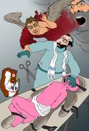 3soyjaks angel arm beard brown_hair christianity clothes glasses glove god grey_eyes grey_hair hair hand hat jewish_nose jews judaism kippah nurse open_mouth pink_skin scissors seethe soyjak squrrel subvariant:chudjak_front subvariant:feralsquirrel surgeon surgery table teeth variant:chudjak variant:cobson variant:feraljak white_skin wing // 1218x1800 // 461.8KB