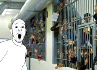 andrew_tate arm cell clothes ear irl_background jail mustache open_mouth prisoner soyjak stubble variant:tatejak // 2400x1732 // 3.7MB