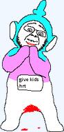 bleeding_wound ear flag:transgender_pride_flag glasses meta:tagme stubble teletubbies tranny transparent_background variant:troonjak white_skin // 127x262 // 4.4KB