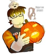 animal art booru brown_hair crazed dan drawfag drawgod drawing english_text face holding_object impact_font object_on_head onion open_mouth pumpkin squirreljak variant:feraljak variant:soyak variant:unknown white_background // 3024x3498 // 3.8MB