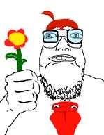 flower glasses holding_object iris plant soyjak stubble variant:fat_engineer_soyjak // 580x745 // 10.3KB
