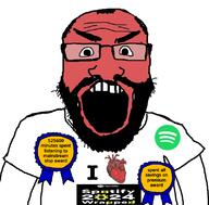 2024 angry arm award balding beard clothes glasses hair heart i_love open_mouth red_face red_skin soyjak spotify subvariant:science_lover text tshirt variant:markiplier_soyjak // 800x789 // 145.6KB