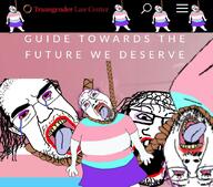 arm bloodshot_eyes crying full_body glasses hand hanging leg lipstick multiple_soyjaks open_mouth rope soyjak stubble subvariant:patrick suicide tongue tranny variant:chudjak variant:markiplier_soyjak yellow_teeth // 1080x948 // 206.0KB