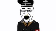angry armband beard black cap clothes eagle hat nazism schutzstaffel skull_and_bones soyjak stubble suit swastika variant:unknown // 1280x720 // 100.5KB