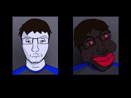 alternate_(mandela_catalogue) analog_horror artist:xJanny black_skin blackface bloodshot_eyes clothes freckles glasses hair jake jakparty_soy jartycuck lips looking_at_viewer looking_at_you mustache slopjak stubble subvariant:chudjak_front subvariant:jartycuck subvariant:soyak_front the_mandela_catalogue variant:chudjak variant:soyak // 1440x1080 // 61.0KB