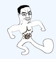 big_lips buff chud dance glasses hair jakked smug thick_eyebrows variant:chudjak // 560x596 // 160.9KB