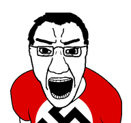 closed_mouth flag:nazi_germany glasses hair nazism series:fusionjaks soyjak subvariant:chuddy template variant:chudjak variant:el_perro_rabioso // 427x400 // 24.9KB