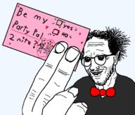 bowtie clothes drawing ear glasses hair hand heart love nails note oh_my_god_she_is_so_attractive smile soyjak stubble suit text variant:thunderf00t // 778x663 // 28.1KB