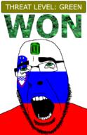 ahegao emerald flag:slovenia gem glasses green green_eyes hair looking_up open_mouth schlog_color_event slovenia soyjak soyjak_blog star_(symbol) stubble teeth text threat_level_green variant:cobson won // 721x1115 // 150.6KB