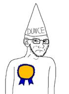 award badge blank_award cap clothes dunce hat sad smug text variant:soyak // 1465x2006 // 35.3KB