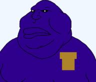 angry badge black_eyes creepy distorted evil fat five_nights_at_freddy's ominous open_mouth purple_guy purple_lips purple_skin shirtless soyjak transparent transparent_background variant:meximutt white_pupils william_afton // 753x646 // 24.2KB