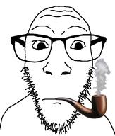 closed_mouth glasses neutral pipe smoke smoking soyjak stubble variant:dylanjak // 552x650 // 77.6KB