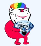 animated arm bouncing bowtie clown ext=gif full_body gem hand holding_object jump leg rainbow_hair red_nose red_shirt series:The_Prankster smile subvariant:The_Prankster variant:impish_soyak_ears wig // 898x1003 // 846.4KB