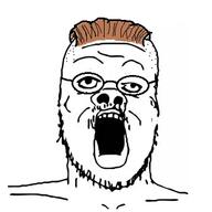 brown_hair glasses hair mustache open_mouth soyjak stubble variant:a24_slowburn_soyjak zoomer // 353x353 // 49.1KB