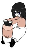 alternate blue_eyes blush bottle clothes female food glasses hair holding_bottle holding_object parody plastic_bottle redraw rozen_maiden shoe sitting skirt souseiseki soy soyjak soylent soylent_bottle text variant:soytan // 847x1375 // 95.7KB