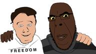 charlie_kirk friendship george_floyd glasses_askew hoodie neckbros no_more_brother_wars smile stubble variant:cobson variant:feraljak // 1920x1080 // 314.1KB