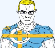 arm aryan blue_eyes british buff closed_mouth clothes ear eyes_like_the_o-o-cean flag flag:skye glasses hair scotland ship skye soyjak subvariant:chudjak_front subvariant:muscular_chud tshirt united_kingdom variant:chudjak vein yellow_hair // 1059x929 // 91.1KB